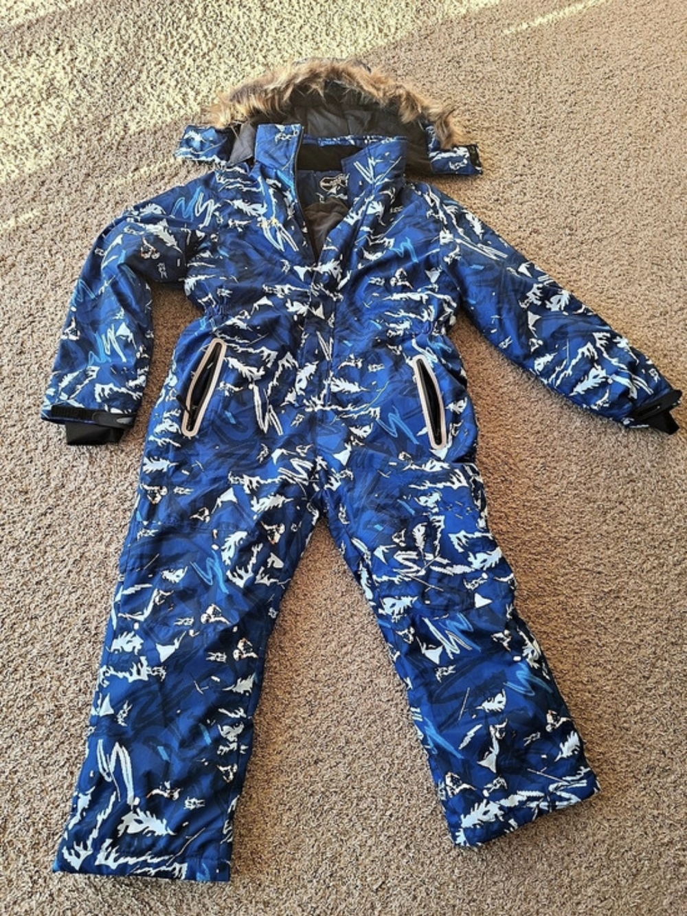 Aflıkur Kids Blue Abstract One-Piece Size 10-12 Like New